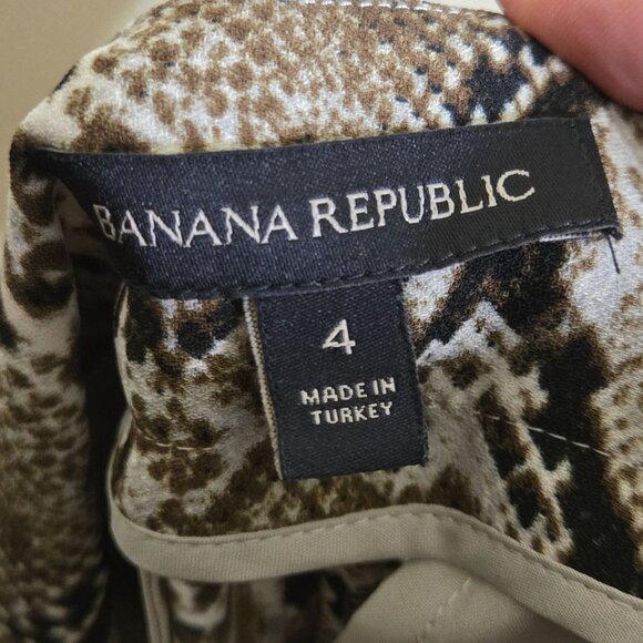 Banana Republic Wide Leg High Rise Python Print Pants Size 4 - Picture 7 of 9